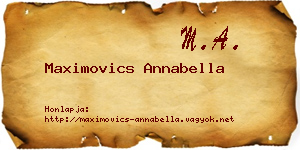Maximovics Annabella névjegykártya